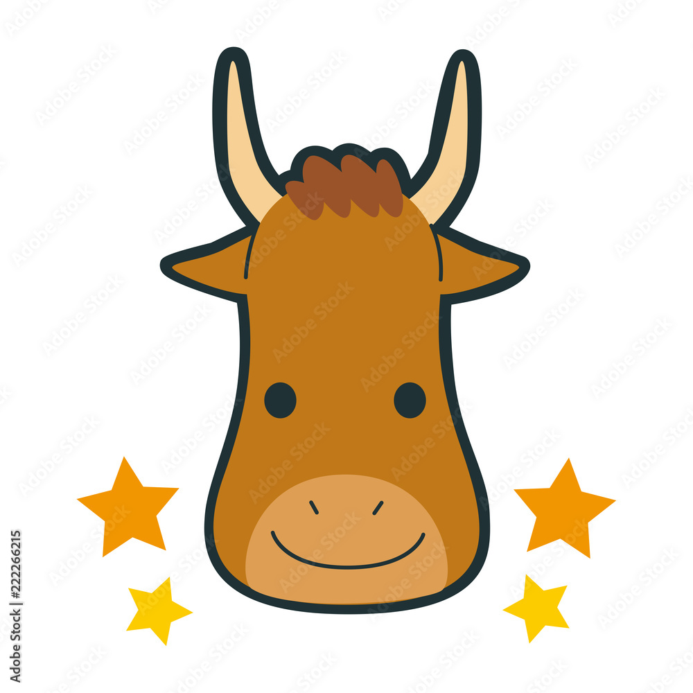 十二星座の牡牛座のイラスト 笑顔で楽しそうな牛のキャラクター Stock Vector Adobe Stock
