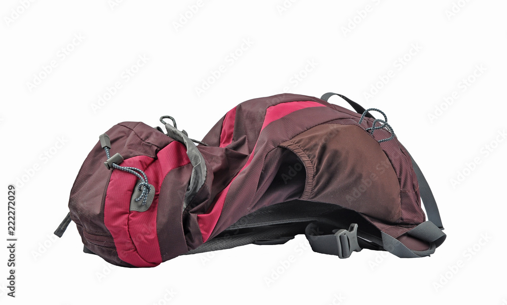 Roter Rucksack auf weiss Roter Rucksack auf weiss