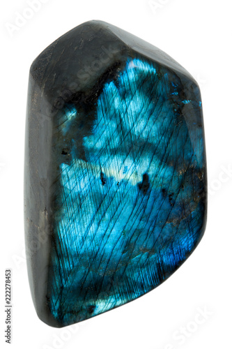 Labradorite stone isolated on white background
