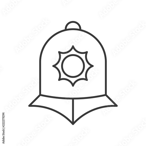 England police helmet, police related outline icon editable stroke