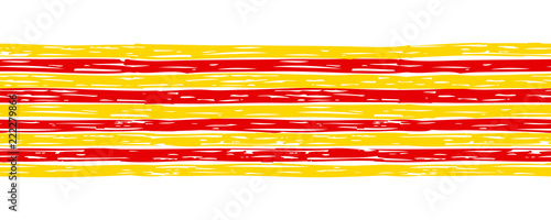 Seamless border with flag of Catalonia