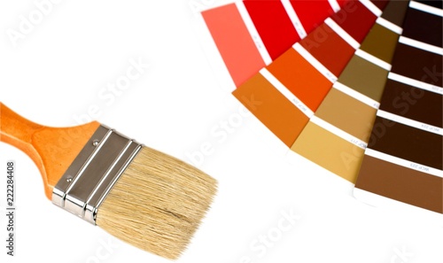 Paintbrush With Color Palettes - Isolated