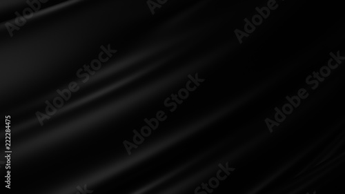 Black luxury cloth abstract background. Dark liquid wave or black wavy folds silk or satin background. Elegant wallpaper
