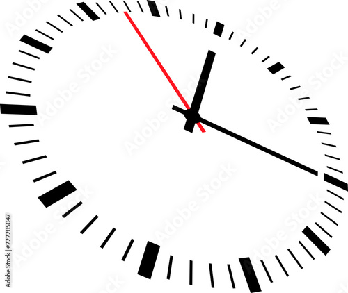 Vector illustration of clock face on white background.