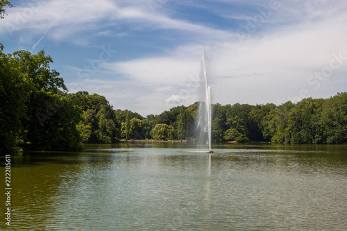 The pond Kahnweiher in the town forest in the district Lindenthal, Germany, Cologne photo