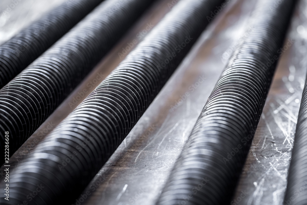 Fototapeta premium Threaded steel bars