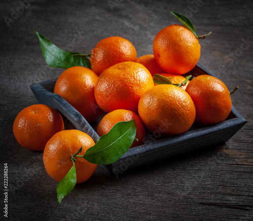 Fresh juicy clementine mandarins, winter time fruits.