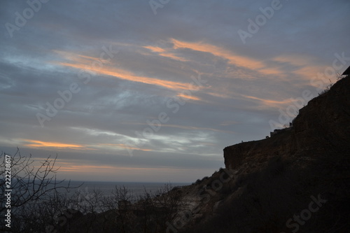 sunset in mountains