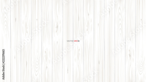 White wood pattern and texture for background. Vector.