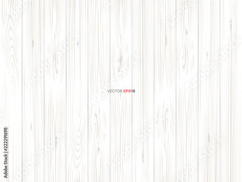 White wood pattern and texture for background. Vector.