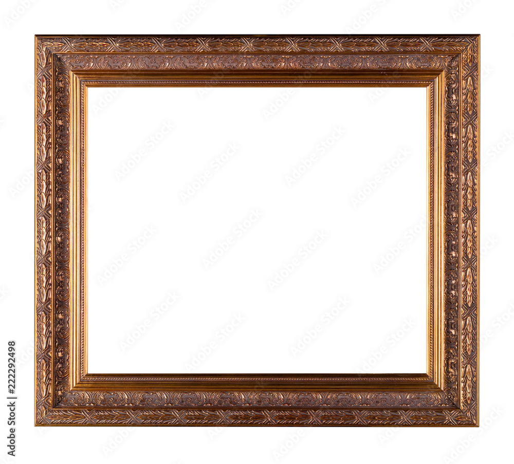 Old wooden frame isolated on white background Old wooden frame isolated on white background