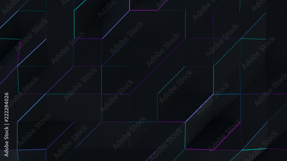 Cyberpunk. Holography neon line. Abstract Low Poly Digital Origami. Digital crumpled paper. Dark background. Cyberpunk. Holography neon line. Abstract Low Poly Digital Origami. Digital crumpled paper. Dark background.