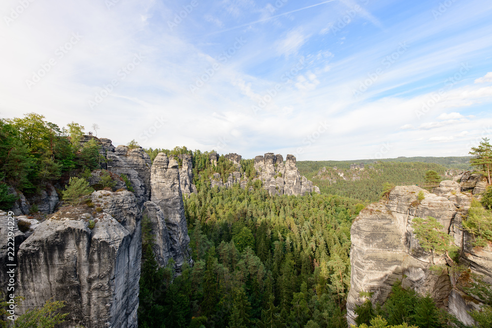 Ausblick Bastei, Elbsandstein Gebirge Ausblick Bastei, Elbsandstein Gebirge