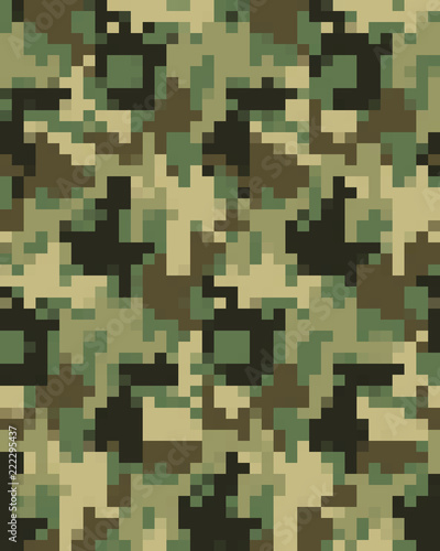 Digital fashionable camouflage pattern  fashion design. Seamless illustration