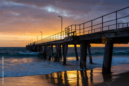 Sunset over the Jetty at Port Noarlunga South Australia on 12th September 2018