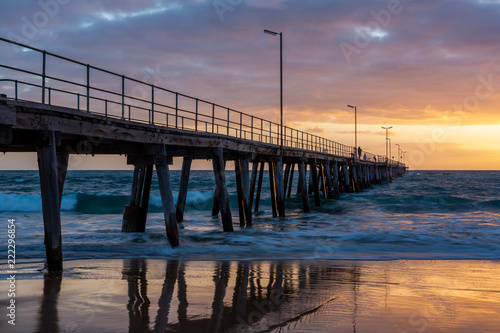 Sunset over the Jetty at Port Noarlunga South Australia on 12th September 2018