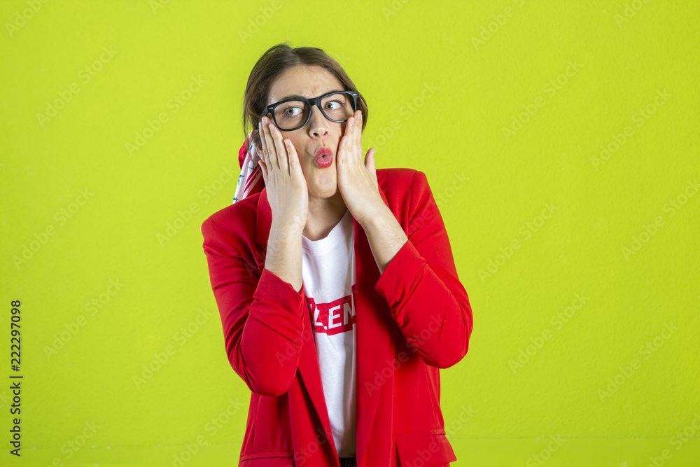 Frightened man stood with a frightened look on his face Frightened man stood with a frightened look on his face