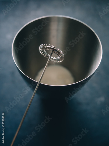 Cappuccino coffee mixer milk frother with metal cup
