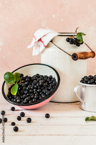 Chokeberries on the Kitchen Table