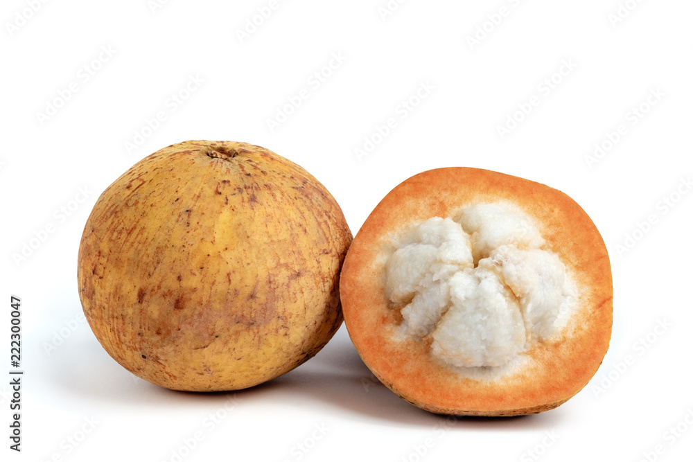 Santol, sentul or sentol fruit on white background Santol, sentul or sentol fruit on white background
