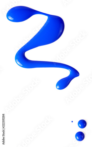 blue nail polish isolated over white background