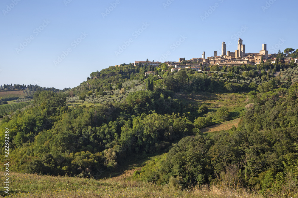City of San Gimignano and surrounding countyside, Italy