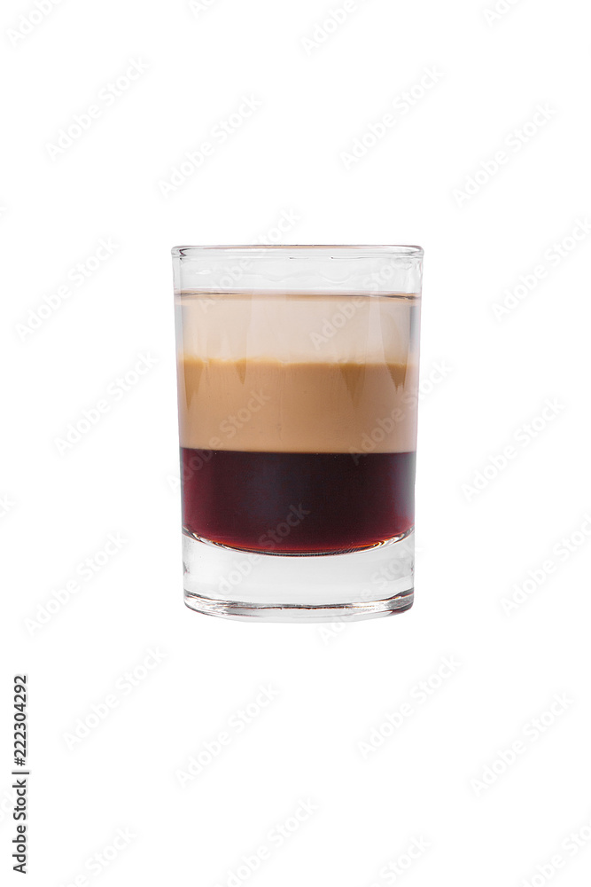 Shot of cocktail isolated white Shot of cocktail isolated white