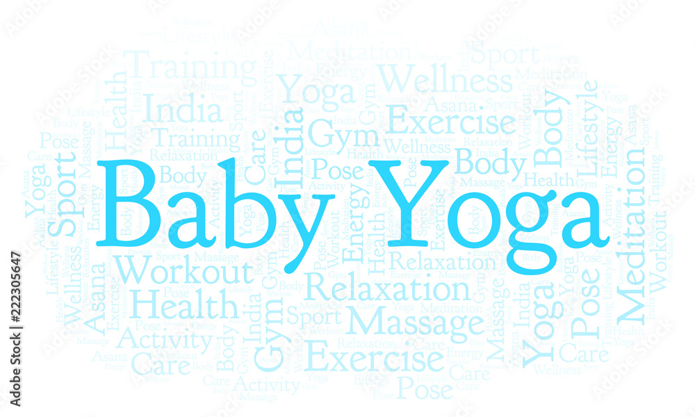 Fototapeta premium Baby Yoga word cloud.