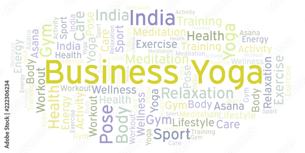 Fototapeta premium Business Yoga word cloud.