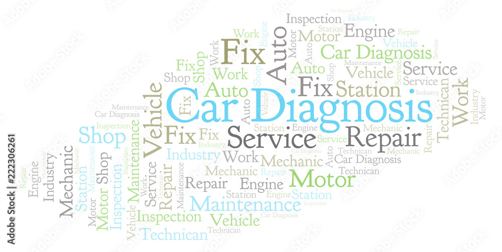 Fototapeta premium Car Diagnosis word cloud.