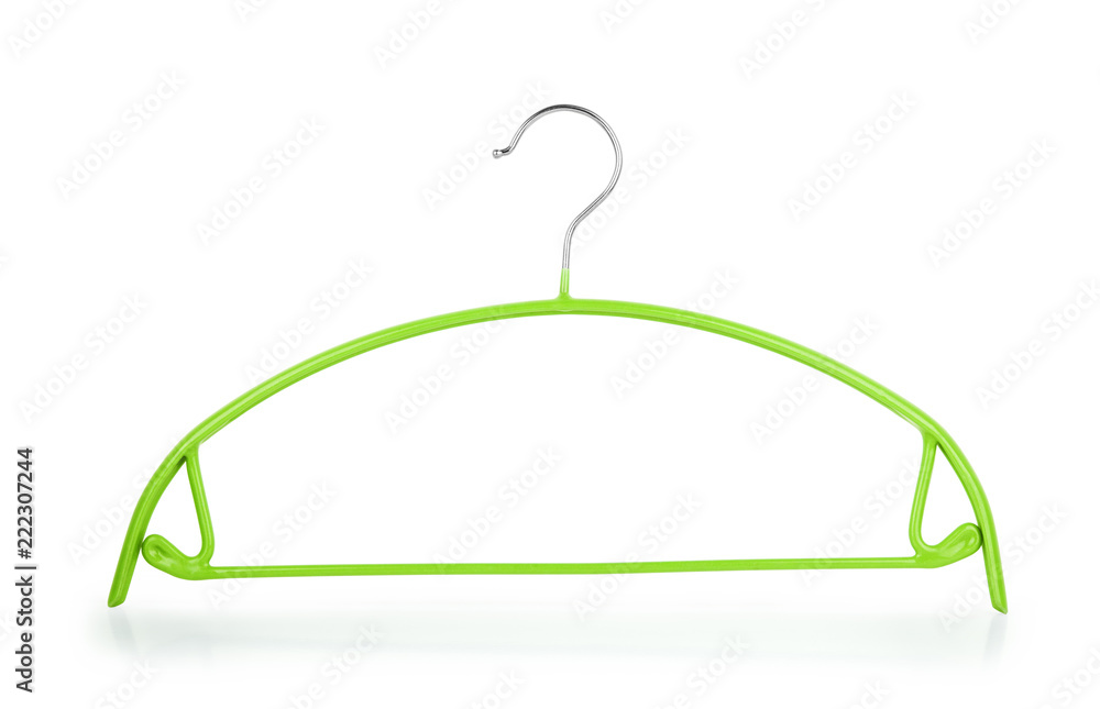coat hanger / clothes hanger on a white background. Potential copy space above and inside hanger. coat hanger / clothes hanger on a white background. Potential copy space above and inside hanger.
