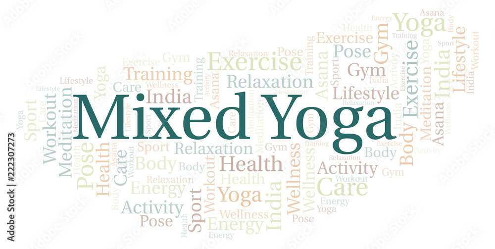 Mixed Yoga word cloud. Mixed Yoga word cloud.
