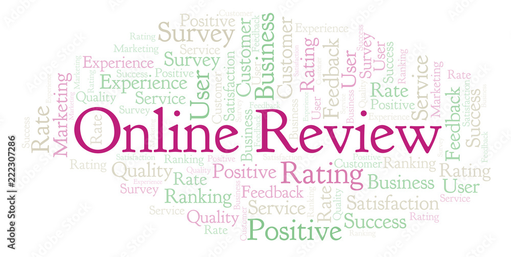 Obraz premium Online Review word cloud.