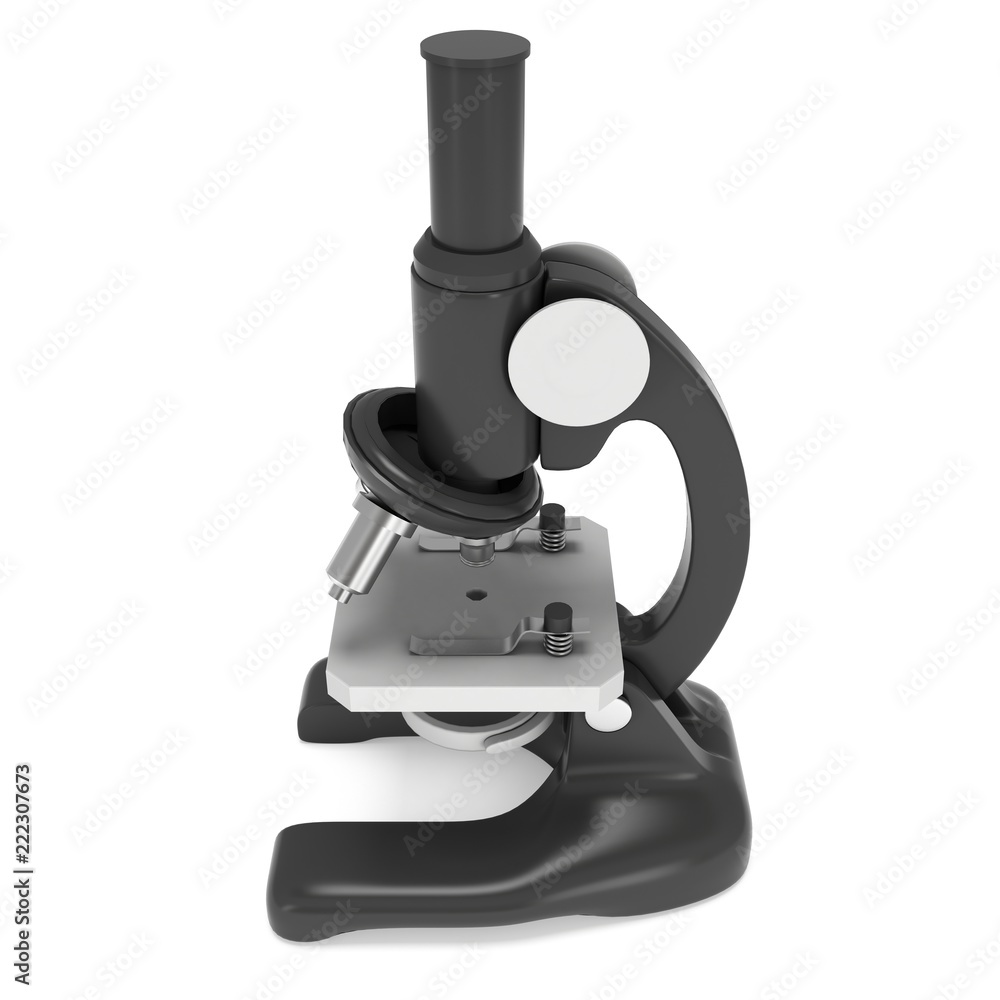 Microscope Biology School Laboratory Equipment. Science Education Symbol. 3d render isolated on white Microscope Biology School Laboratory Equipment. Science Education Symbol. 3d render isolated on white
