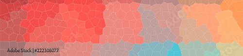 Abstract illustration of red blue and yellow Small Hexagon banner background, digitally generated.
