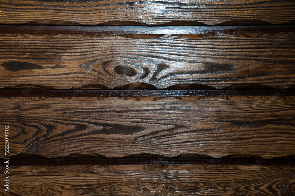 Naklejka premium surface embossed dark brown wood varnished