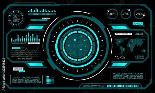 Hud interface futuristic. Vector art.