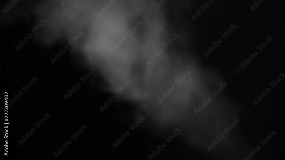 Steam and particles fly on a black background Steam and particles fly on a black background