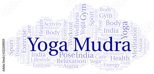 Yoga Mudra word cloud.