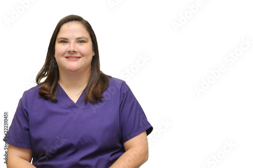 Portrait of an attractive plus sized woman, healthcare professional, woman nurse © Dog Paw Productions