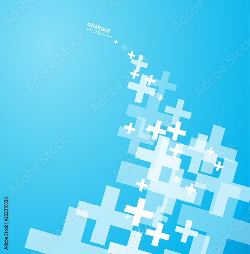 Abstract vector turquoise gradient background created with plus signs.