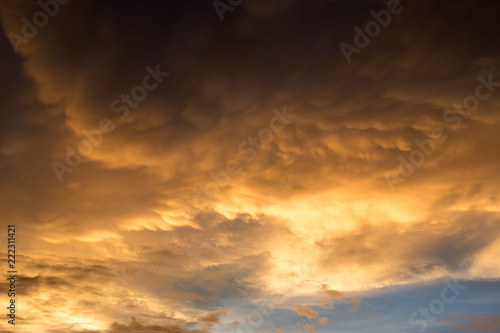 Beautiful yellow cloud with the sun light background