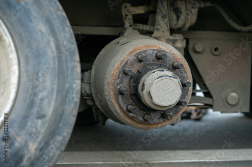 Wheel repair. Tire for a truck.