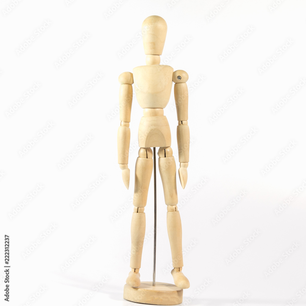 Robot wood Toys Yellow and white background Robot wood Toys Yellow and white background