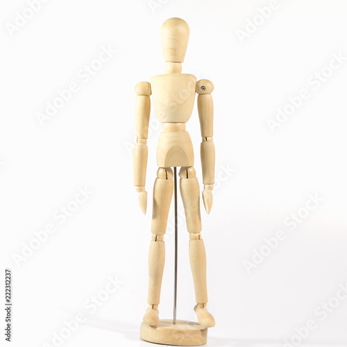 Photo Robot wood Toys Yellow and white background