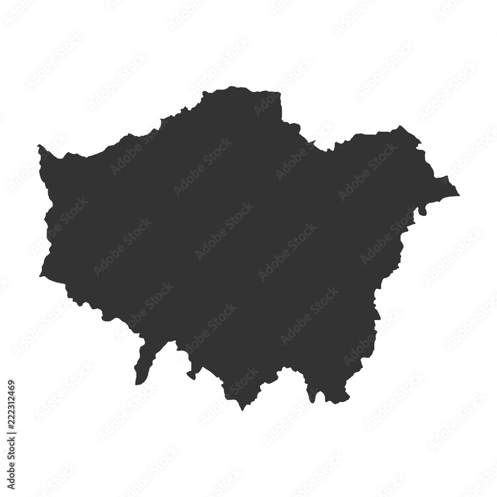 Детальная точная карта Лондона в высоком разрешении. Векторная иллюстрация.