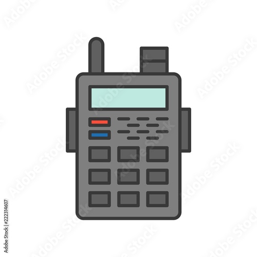 police radio walkies talkie icon, police related icon editable stroke