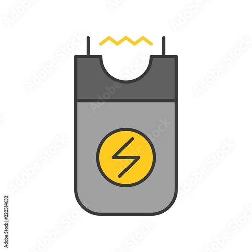 stun gun self defense equipment, police related icon, editable outline stroke