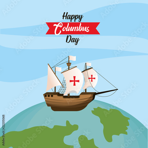 Happy columbus day card
