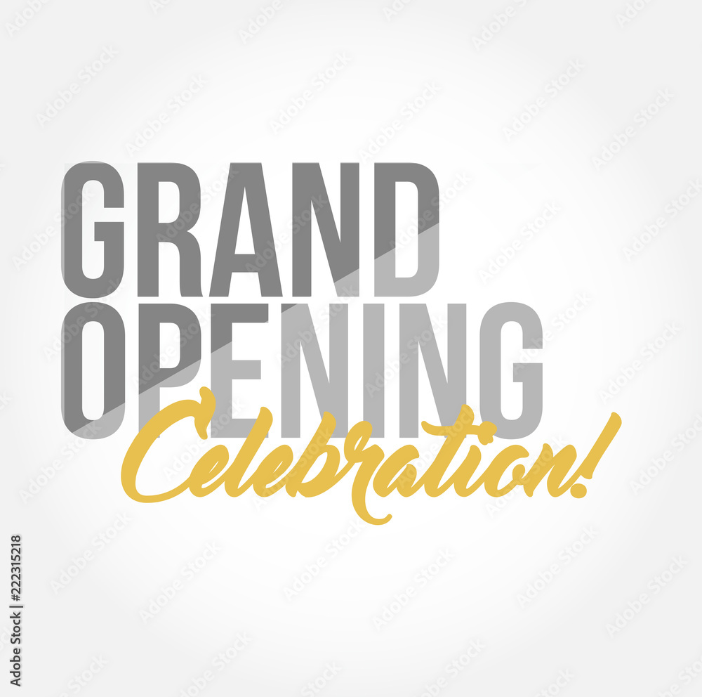 Grand opening celebration stylish typography copy message